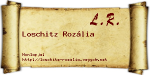 Loschitz Rozália névjegykártya